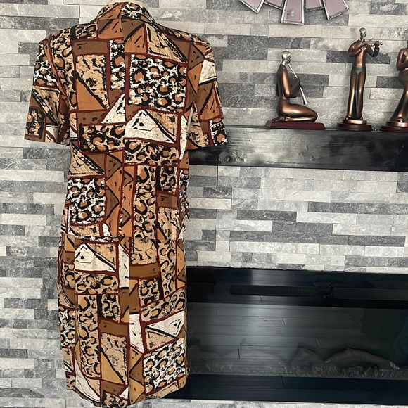 Rickie Freeman for Teri Jon Linen/ Silk Brown Blazer &Skirt Set Size 12 - Picture 2 of 11